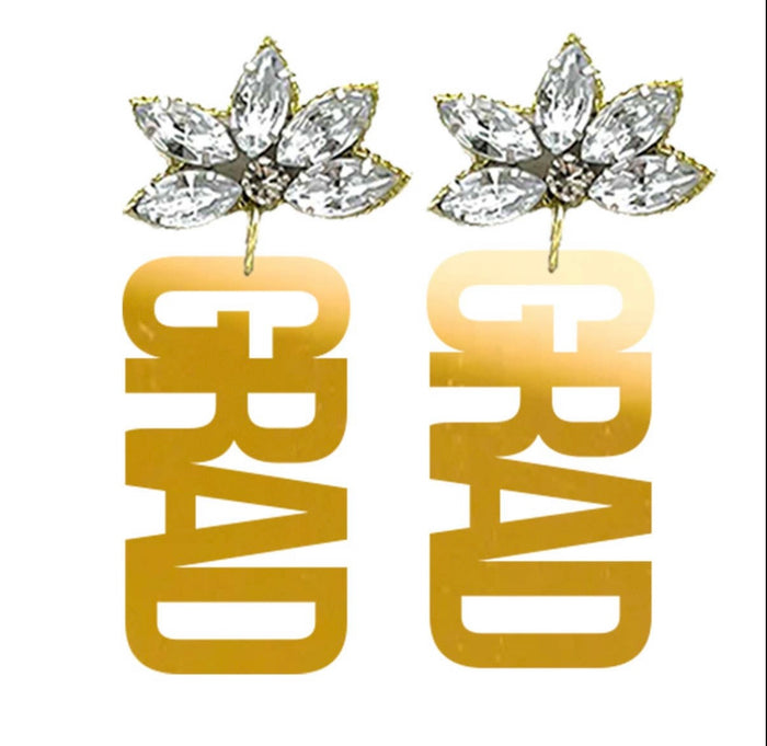 Gold grad earrings