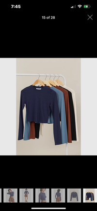 Cropped long sleeve top