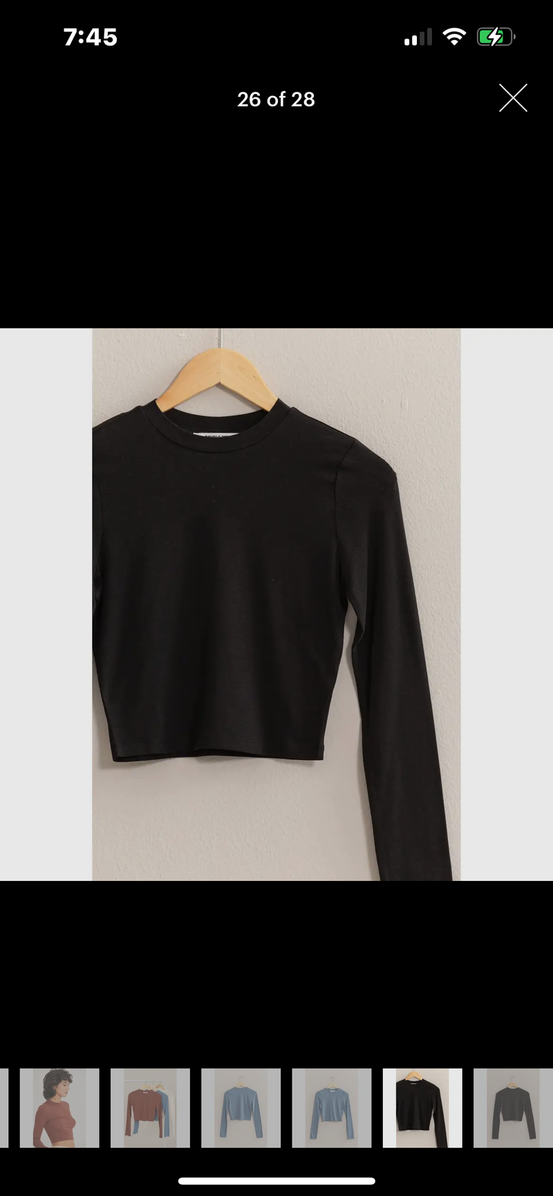 Cropped long sleeve top