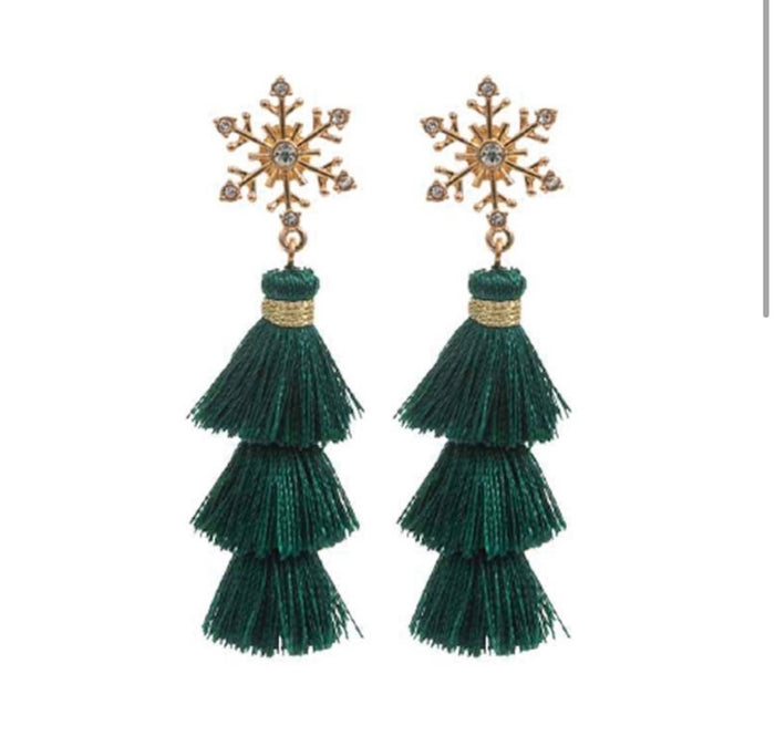 Holiday tassel earrings