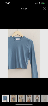 Cropped long sleeve top