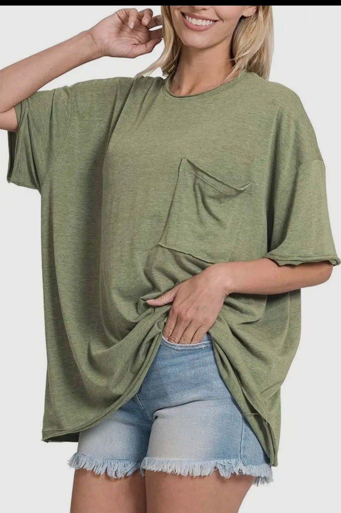 Oversized scoop neck tee