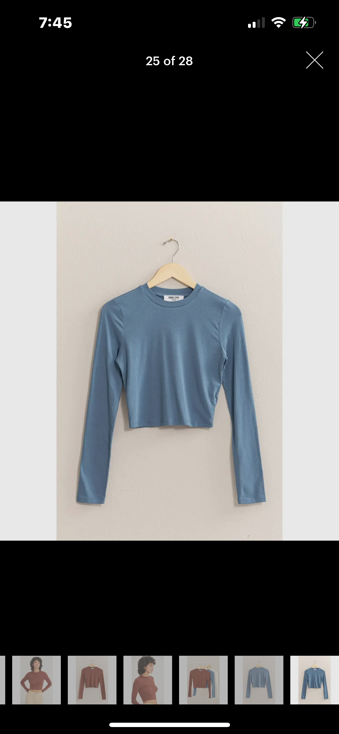 Cropped long sleeve top