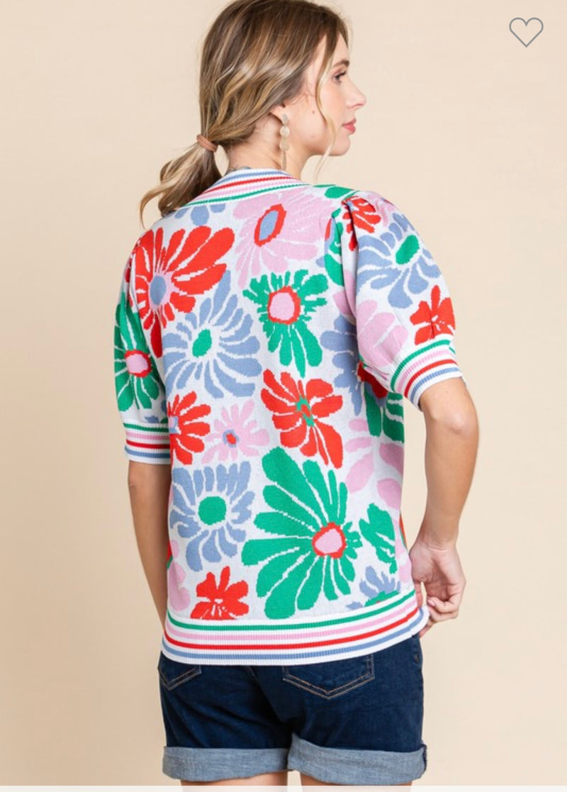 Flower power sweater top