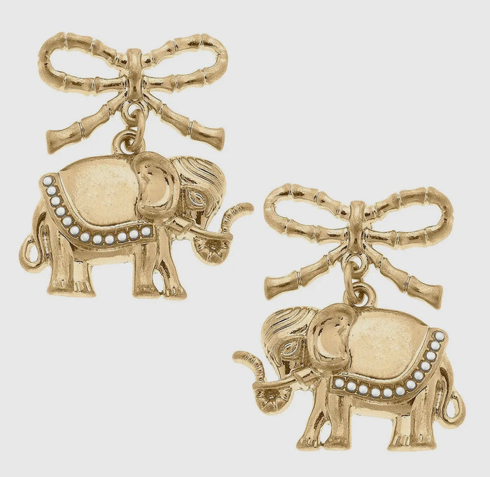 Pearl elephant earrings