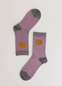 Happy embroidered socks