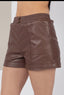 Faux leather shorts