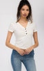 V-neck ribbed tee