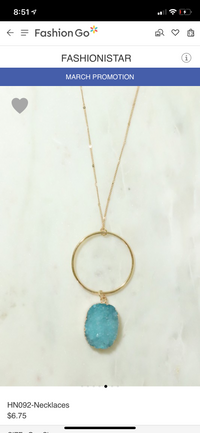 Oval druzy  stone necklace