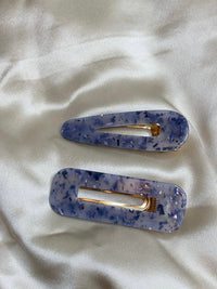 Marble hair clips