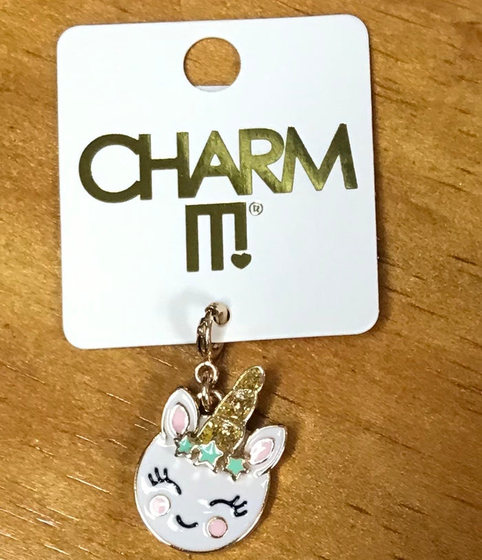 CHARM IT! Gold Unicorn Smiley Charm