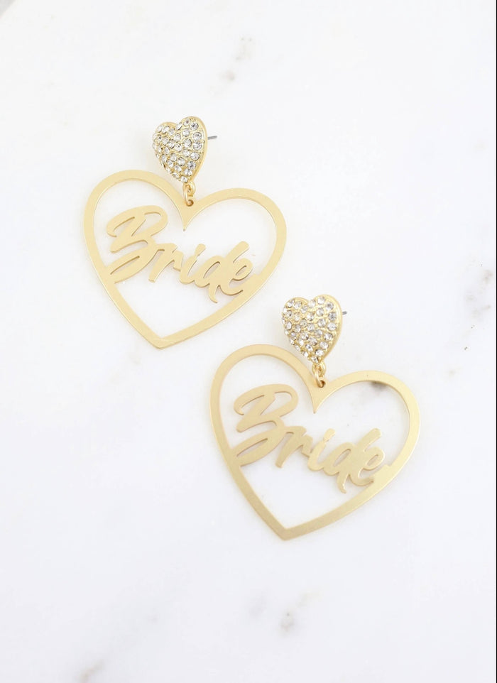 Bride heart earrings