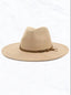 Suede fedora hat w/ leather band