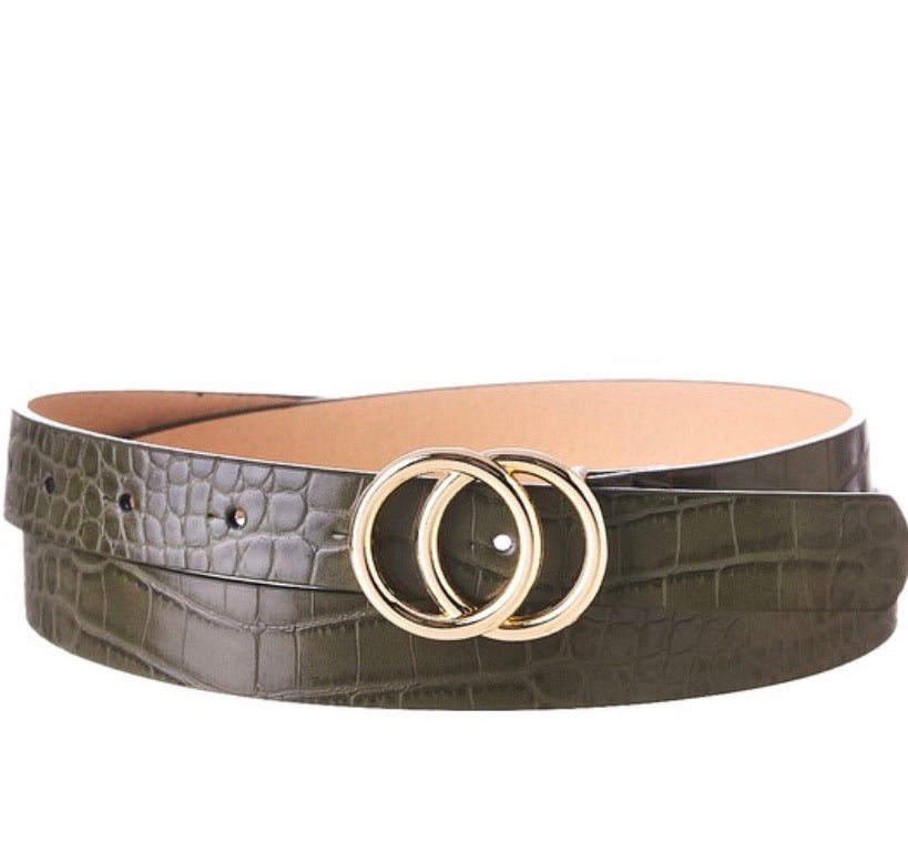 Faux crocodile sales belt