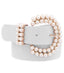 Pearl buckle belt