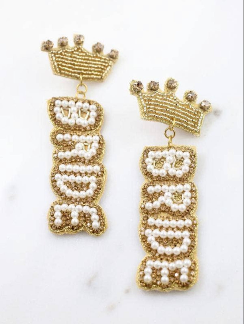 Bride crown earrings