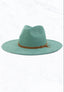 Suede fedora hat w/ leather band