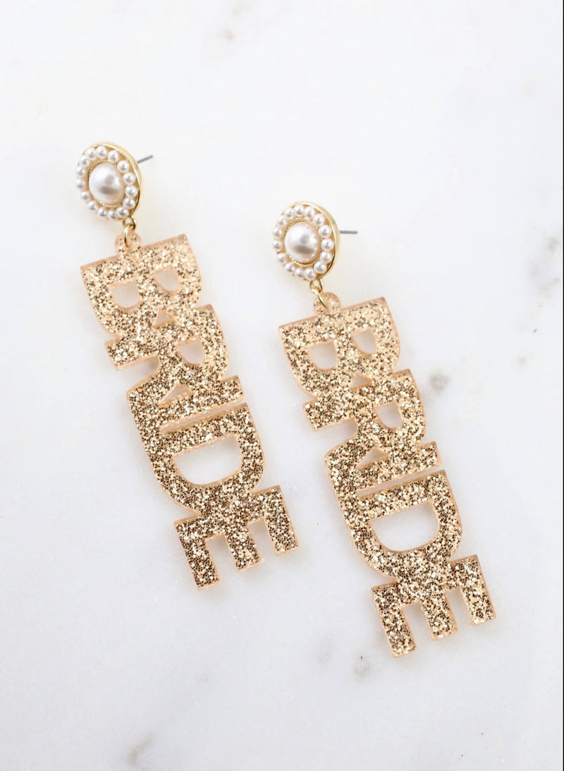 Glitter bride earrings