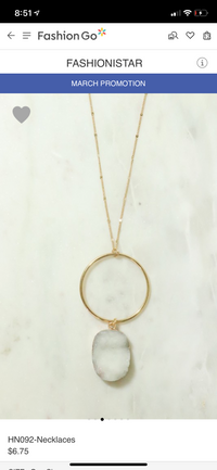 Oval druzy  stone necklace